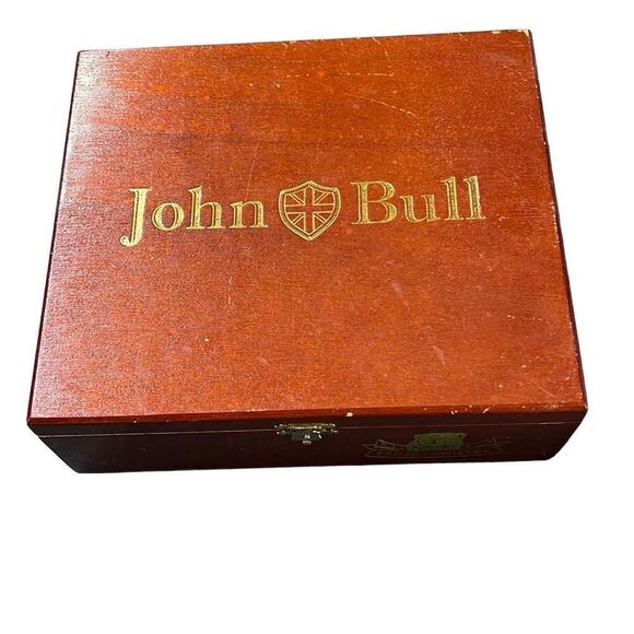 John Bull Brown Hand Made "Sir Winston" Prime Minister Cigar Storage Box 8x9 - Picture 9 of 11